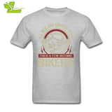 All Men Are Created Equal Then A Few Become Bikers T Shirt Man 100% Cotton