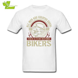 All Men Are Created Equal Then A Few Become Bikers T Shirt Man 100% Cotton