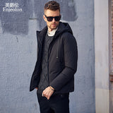 Enjeolon brand fashion thicken winter down hooded jacket men light clothing